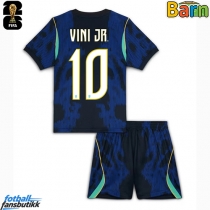 Brasil Vinicius Junior #10 Bortedraktsett Barn EM 2024 Kortermet (+ Korte bukser)
